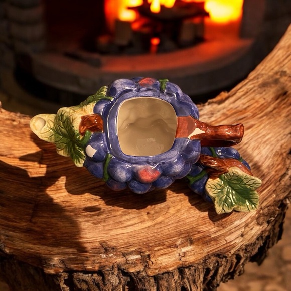 Sakura Sonoma China Purple grape vine two cup hand painted teapot 6" collectors - Picture 7 of 11